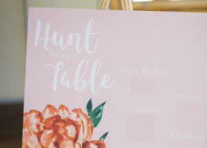 hunt for your table escort sign
